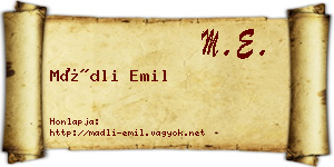 Mádli Emil névjegykártya